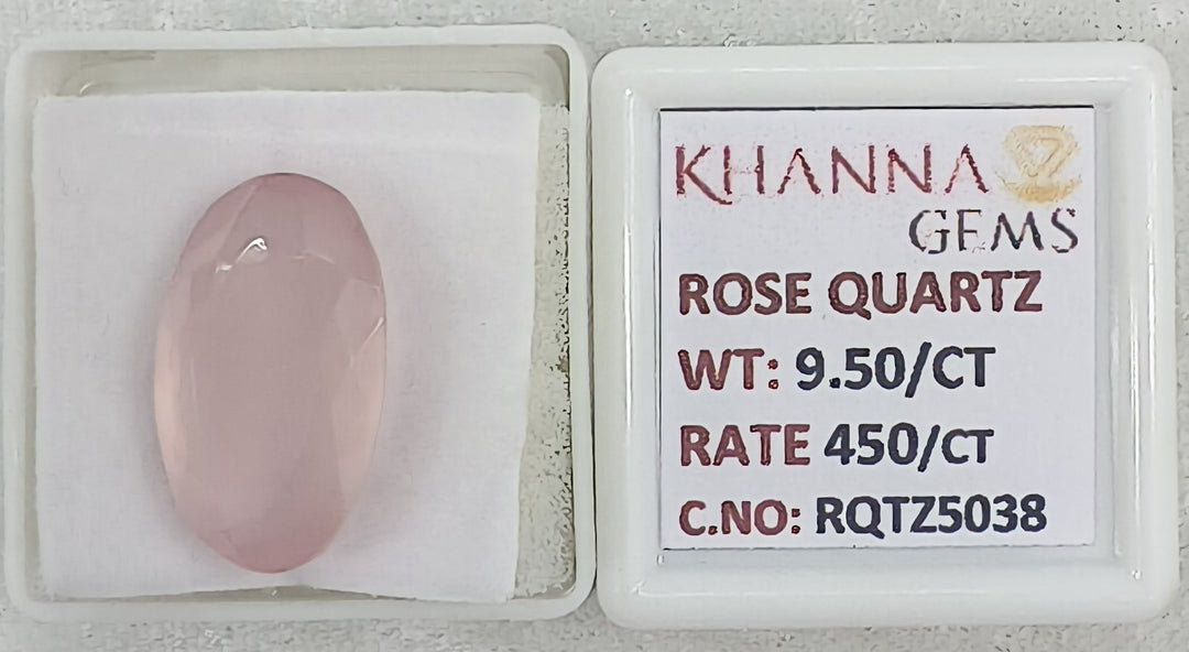 9.50/CT Healing Rose Quartz Stone with Govt. Lab Certificate-RQTZ5038