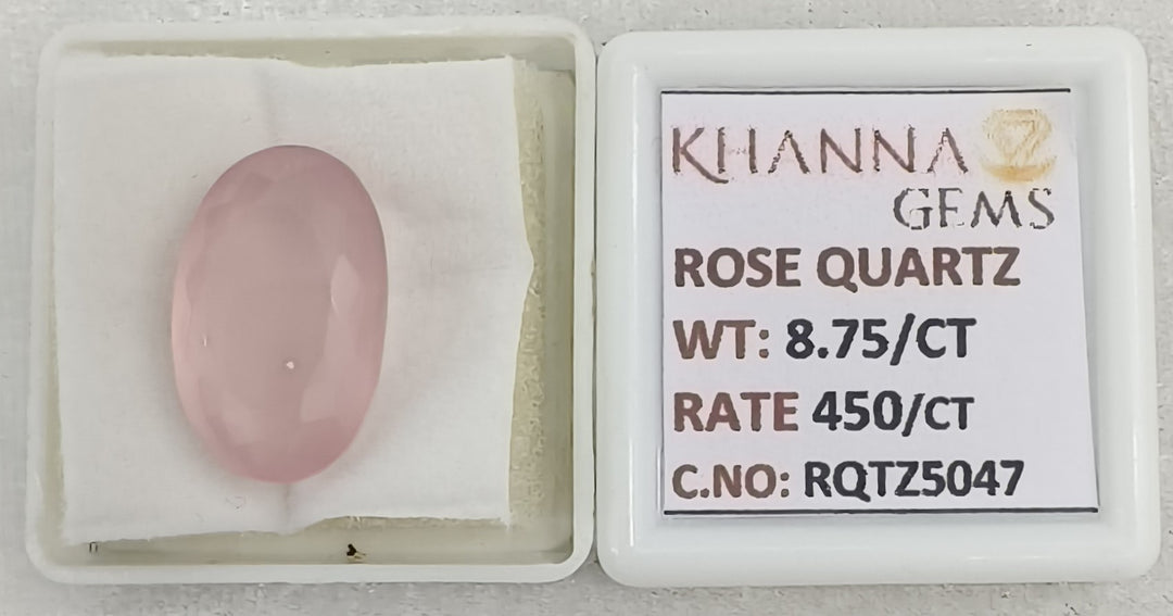 8.75/CT Healing Rose Quartz Stone with Govt. Lab Certificate-RQTZ5047