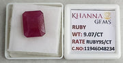 9.07/CT Natural Ruby Stone with Govt. Lab Certificate-11946D48234