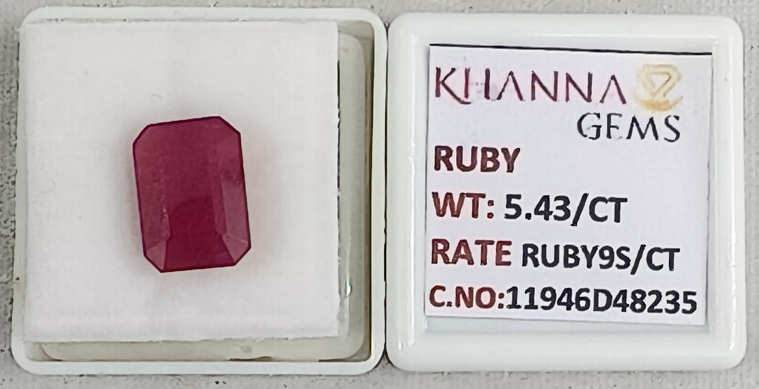 5.43/CT Natural Ruby Stone with Govt. Lab Certificate-11946D48235
