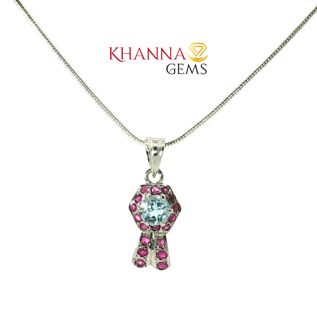 3.20/GM Ruby Blue Topaz Pendent - N0063