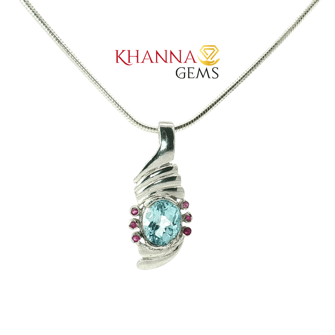 3.20/GM Ruby Blue Topaz Pendent - N0028