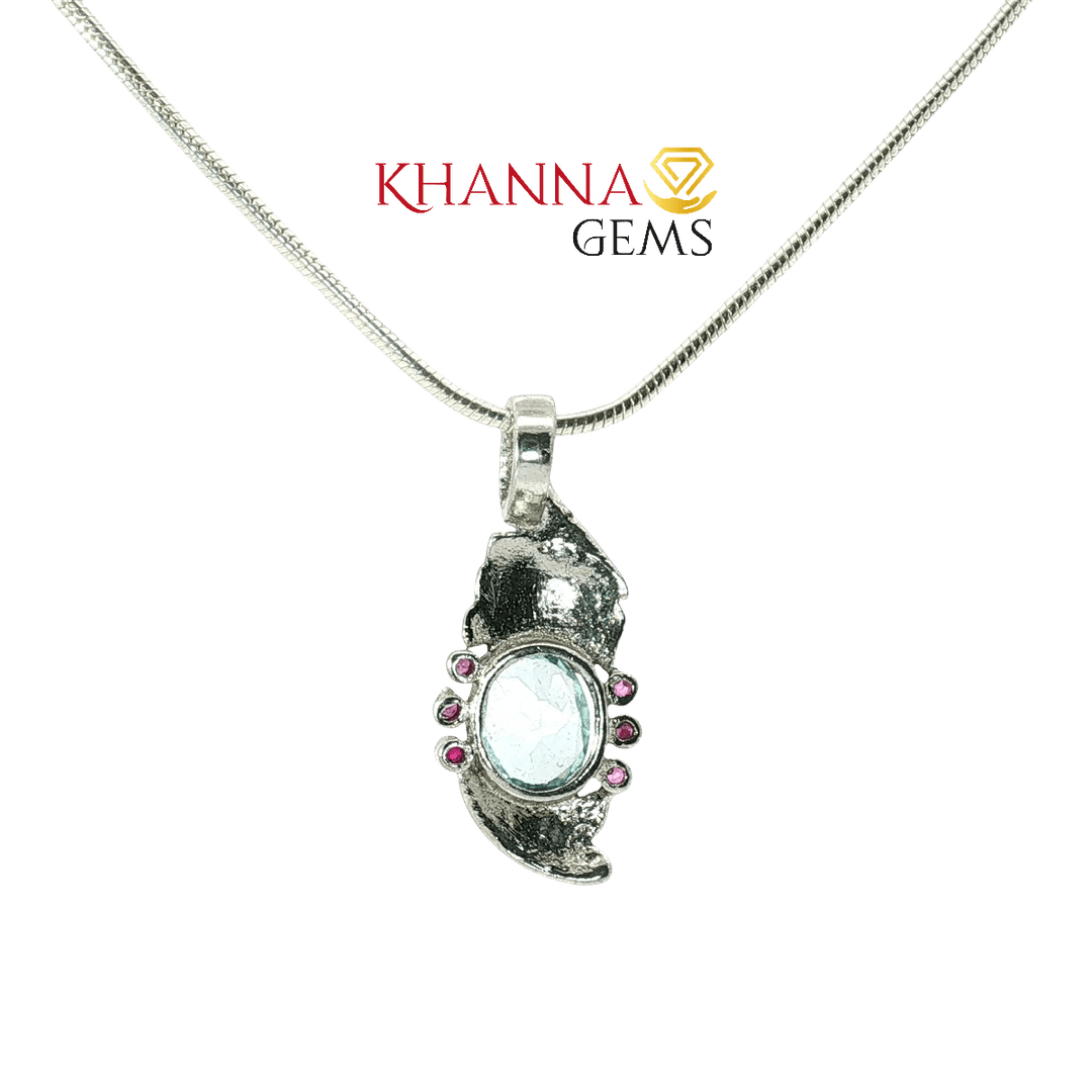3.20/GM Ruby Blue Topaz Pendent - N0028