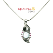 3.20/GM Ruby Blue Topaz Pendent - N0028
