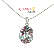 6.60/GM Ruby Blue Topaz Pendent - N0002