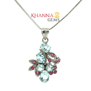 4.60/GM Ruby Blue Topaz Pendent - N0074