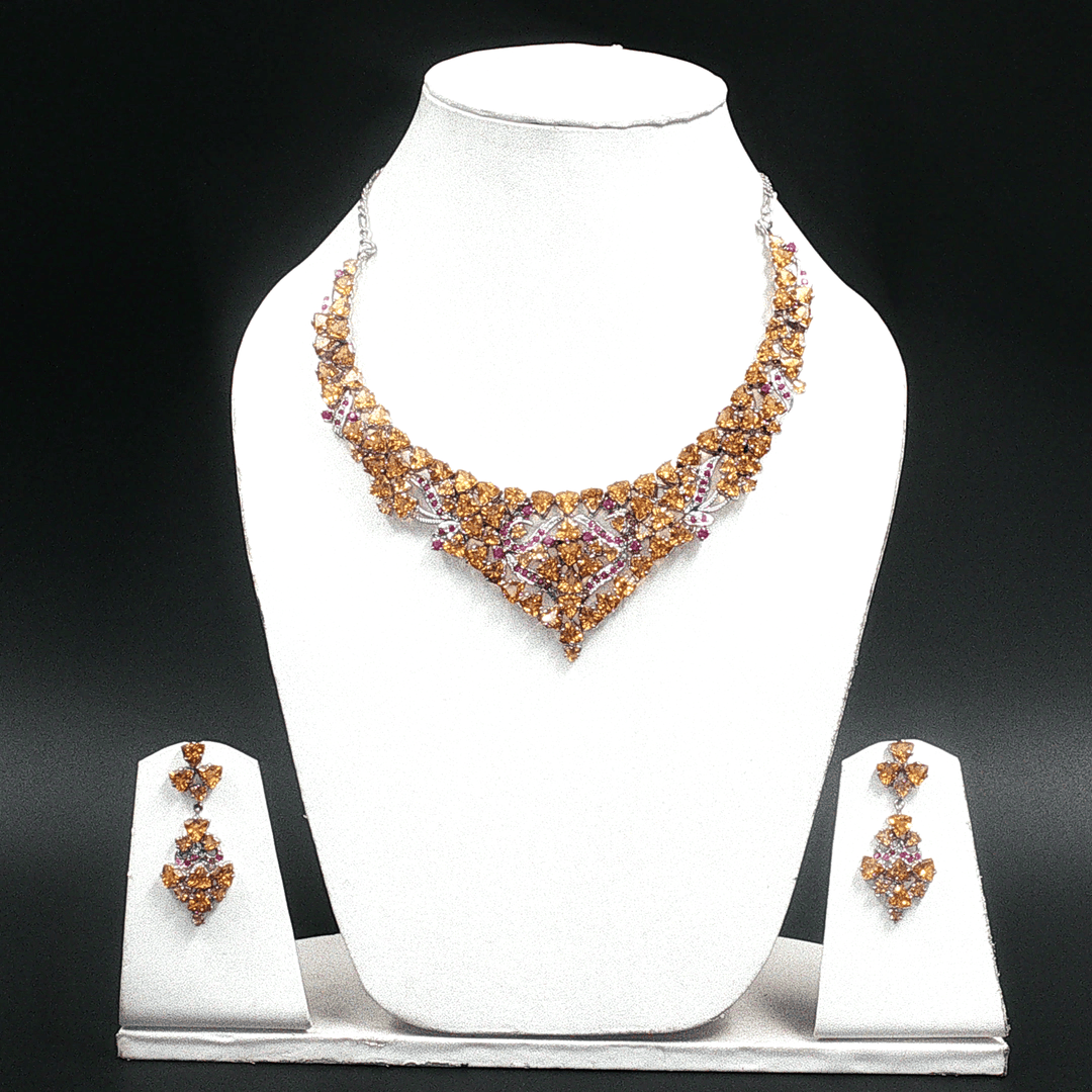 78.24/GM Natural Ruby & Citrine 4-Piece Set - 00218