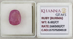 Load image into Gallery viewer, 6.60/CT Natural Old Burma Ruby with IIGJ Govt. Lab Certificate-15737S204519