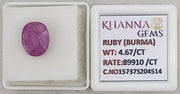 4.67/CT Natural Old Burma Ruby with IIGJ Govt. Lab Certificate-15737S204514