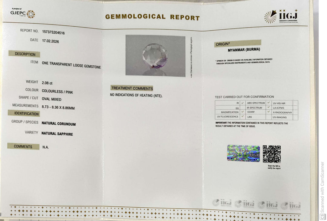 2.08/CT Natural Old Burma Ruby with IIGJ Govt. Lab Certificate-15737S204516