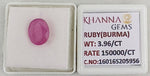 Load image into Gallery viewer, 3.96/CT Natural Ruby Stone with Govt. Lab Certificate-16016S205956