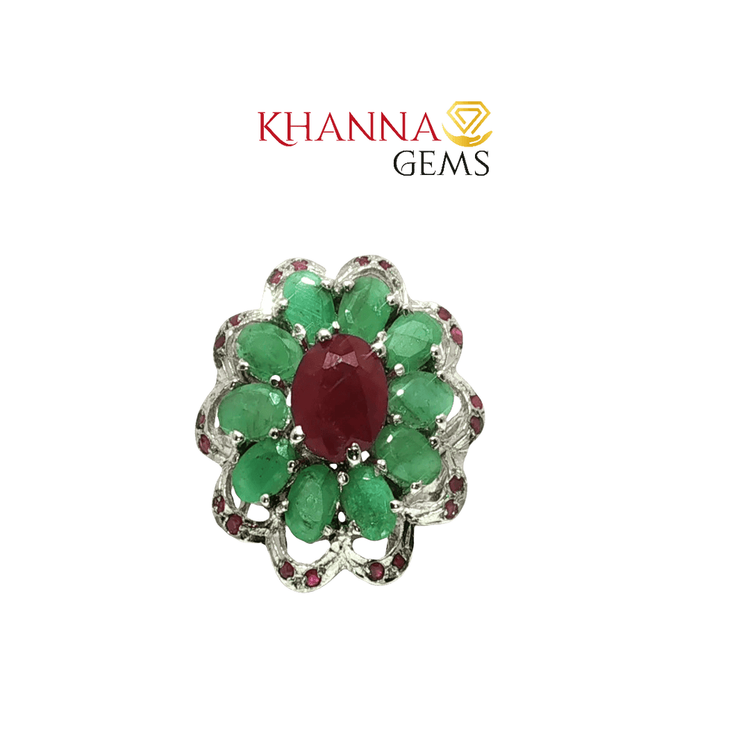 9.83/GM  RUBY EMERALD RING Earrings - G0582