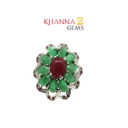 9.83/GM  RUBY EMERALD RING Earrings - G0582