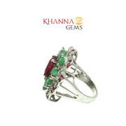 9.83/GM  RUBY EMERALD RING Earrings - G0582