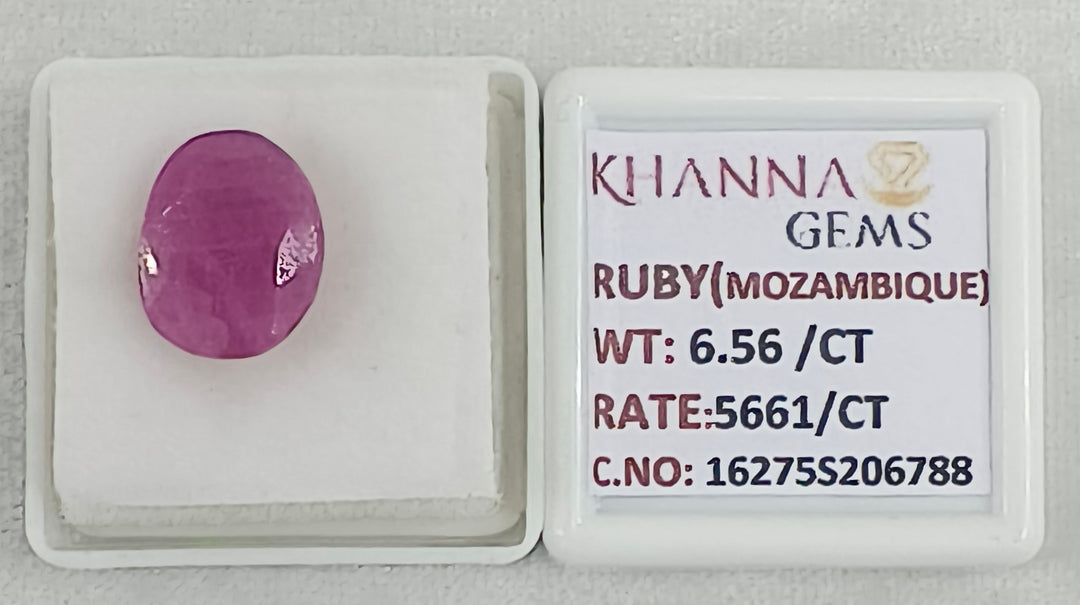 6.56/CT Natural Ruby Stone with Govt. Lab Certificate-16275S206788