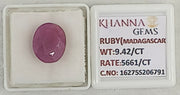 9.42/CT Natural Ruby Stone with Govt. Lab Certificate-16275S206791