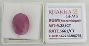 9.28/CT Natural Ruby Stone with Govt. Lab Certificate-16275S206793