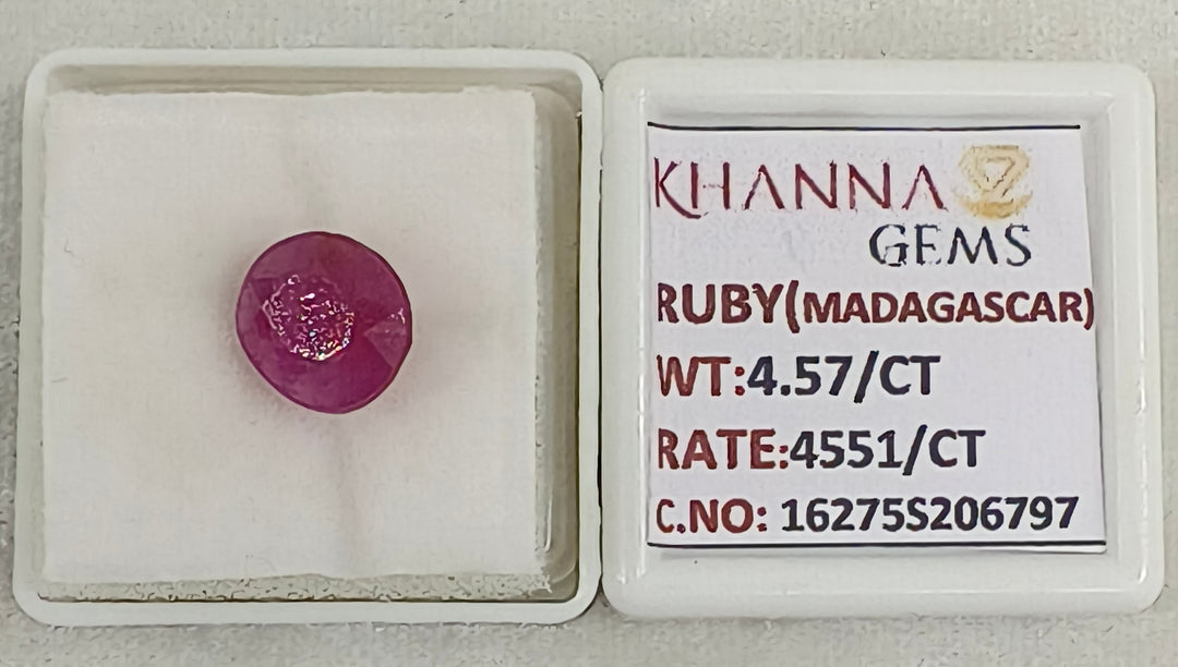 4.57/CT Natural Ruby Stone with Govt. Lab Certificate-16275S206797