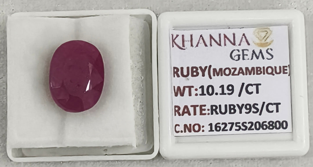 10.19/CT Natural Ruby Stone with Govt. Lab Certificate-16275S206800