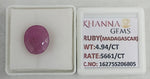 Load image into Gallery viewer, 4.94/CT Natural Ruby Stone with Govt. Lab Certificate-16275S206805