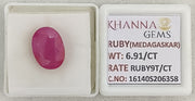 6.91/CT Natural Ruby Stone with Govt. Lab Certificate-16140S206358