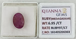 Load image into Gallery viewer, 6.95/CT Natural Ruby Stone with Govt. Lab Certificate-16140S206363