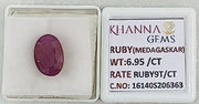6.95/CT Natural Ruby Stone with Govt. Lab Certificate-16140S206363