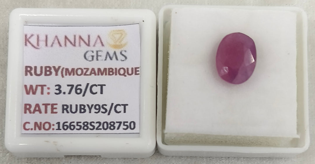 3.76/CT Natural Ruby Stone with Govt. Lab Certificate-16658S208750
