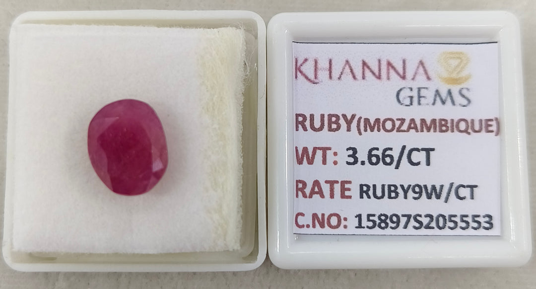 3.66/CT Natural Ruby Stone with Govt. Lab Certificate-15897S205553
