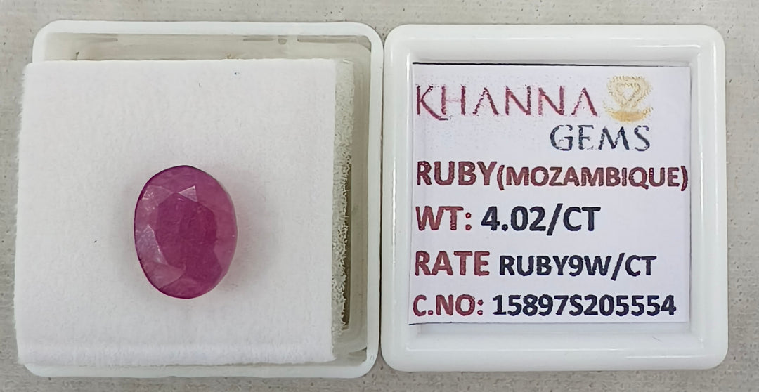 4.02/CT Natural Ruby Stone with Govt. Lab Certificate-15897S205554