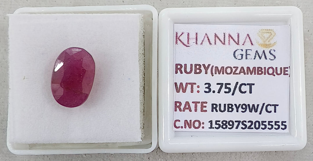 3.75/CT Natural Ruby Stone with Govt. Lab Certificate-15897S205555