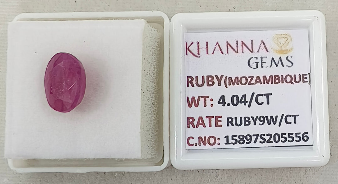 4.04/CT Natural Ruby Stone with Govt. Lab Certificate-15897S205556