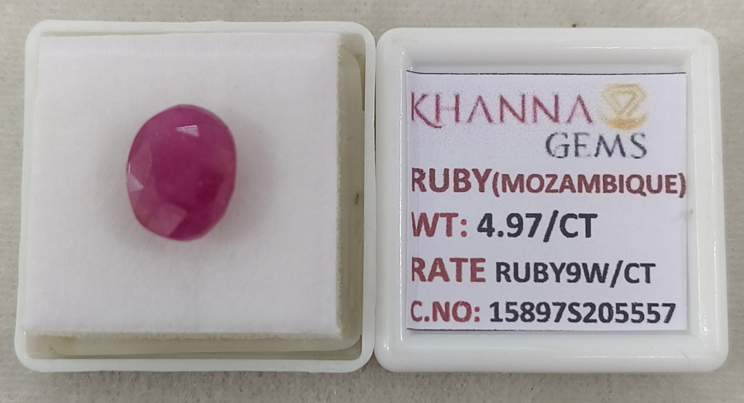4.97/CT Natural Ruby Stone with Govt. Lab Certificate-15897S205557
