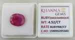Load image into Gallery viewer, 4.52/CT Natural Ruby Stone with Govt. Lab Certificate-15909S205583