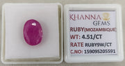 4.51/CT Natural Ruby Stone with Govt. Lab Certificate-15909S205591