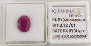 3.72/CT Natural Ruby Stone with Govt. Lab Certificate-16016S205954