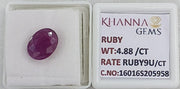4.88/CT Natural Ruby Stone with Govt. Lab Certificate-16016S205958