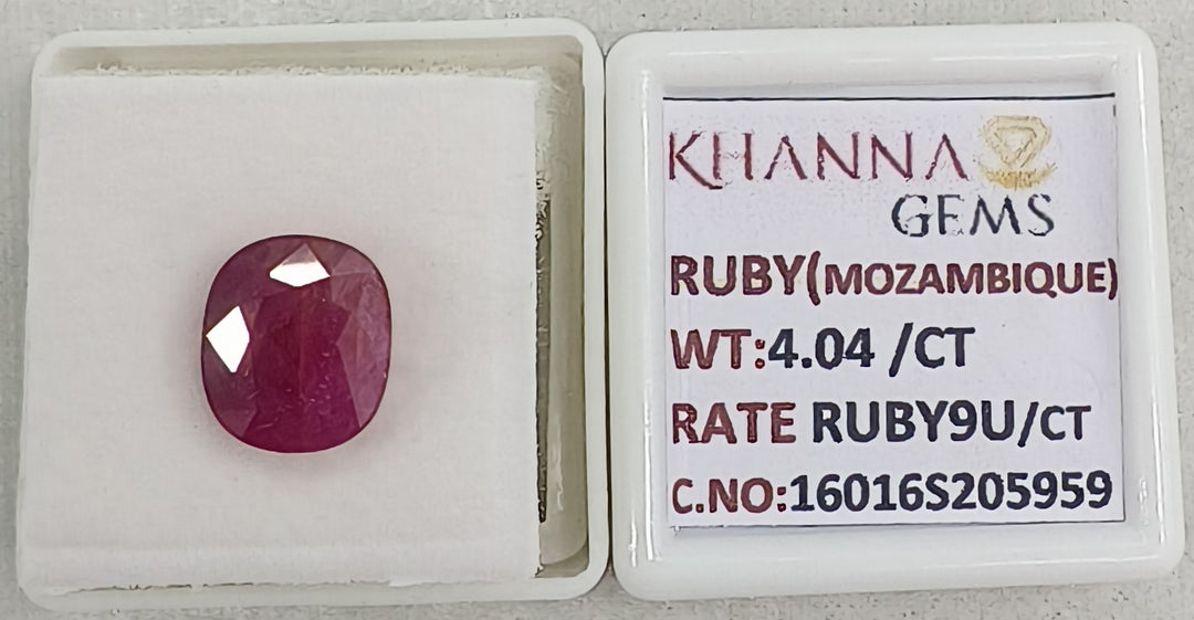 4.04/CT Natural Ruby Stone with Govt. Lab Certificate-16016S205959