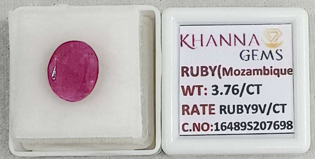 3.76/CT Natural Ruby Stone with Govt. Lab Certificate-16489S207698