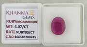 4.07/CT Natural Ruby Stone with Govt. Lab Certificate-16658S208745