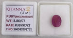Load image into Gallery viewer, 3.86/CT Natural Ruby Stone with Govt. Lab Certificate-16658S208752