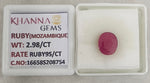 Load image into Gallery viewer, 2.98/CT Natural Ruby Stone with Govt. Lab Certificate-16658S208754