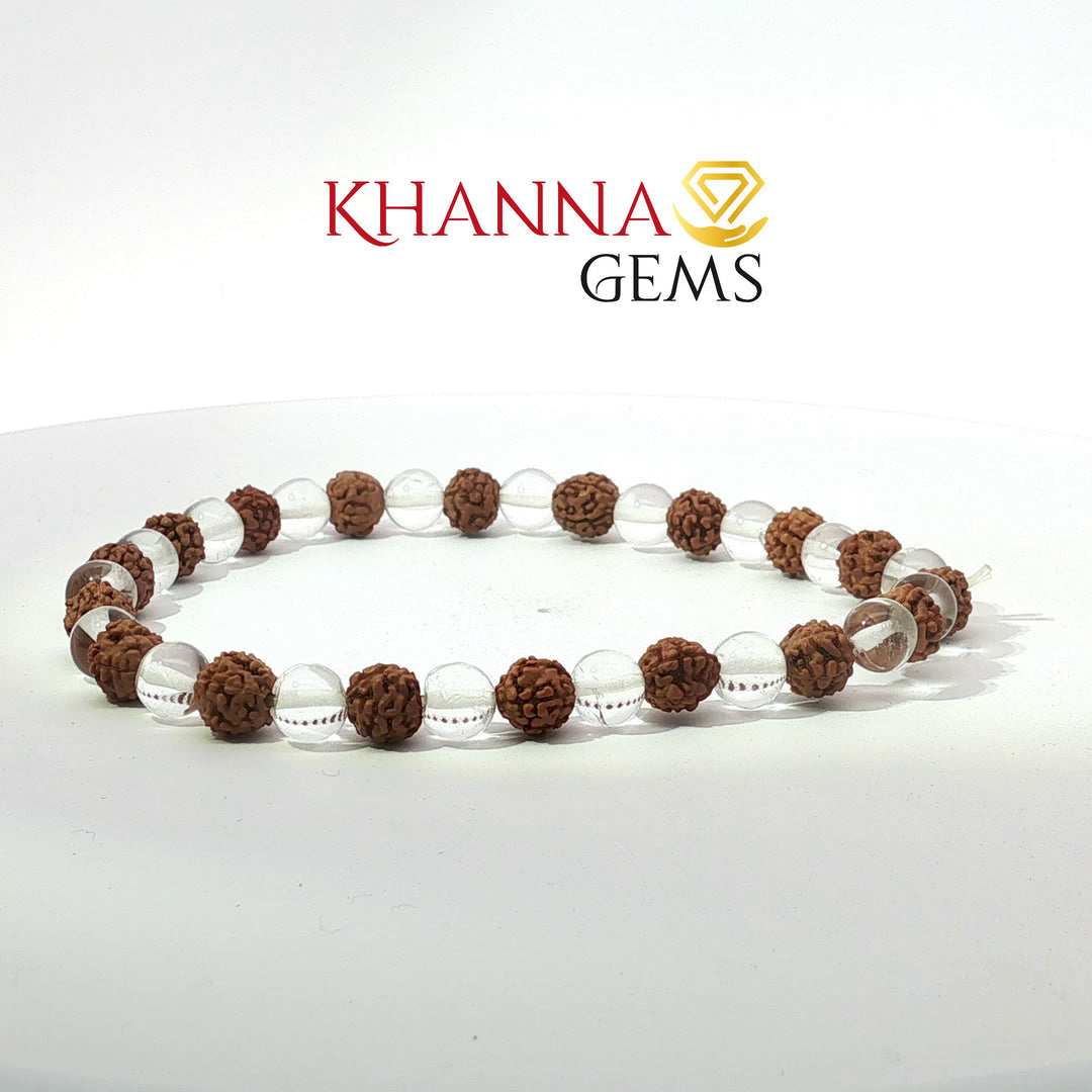 Natural Rudraksha Sphatik Bracelet