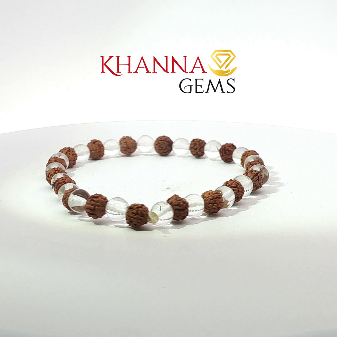 Natural Rudraksha Sphatik Bracelet