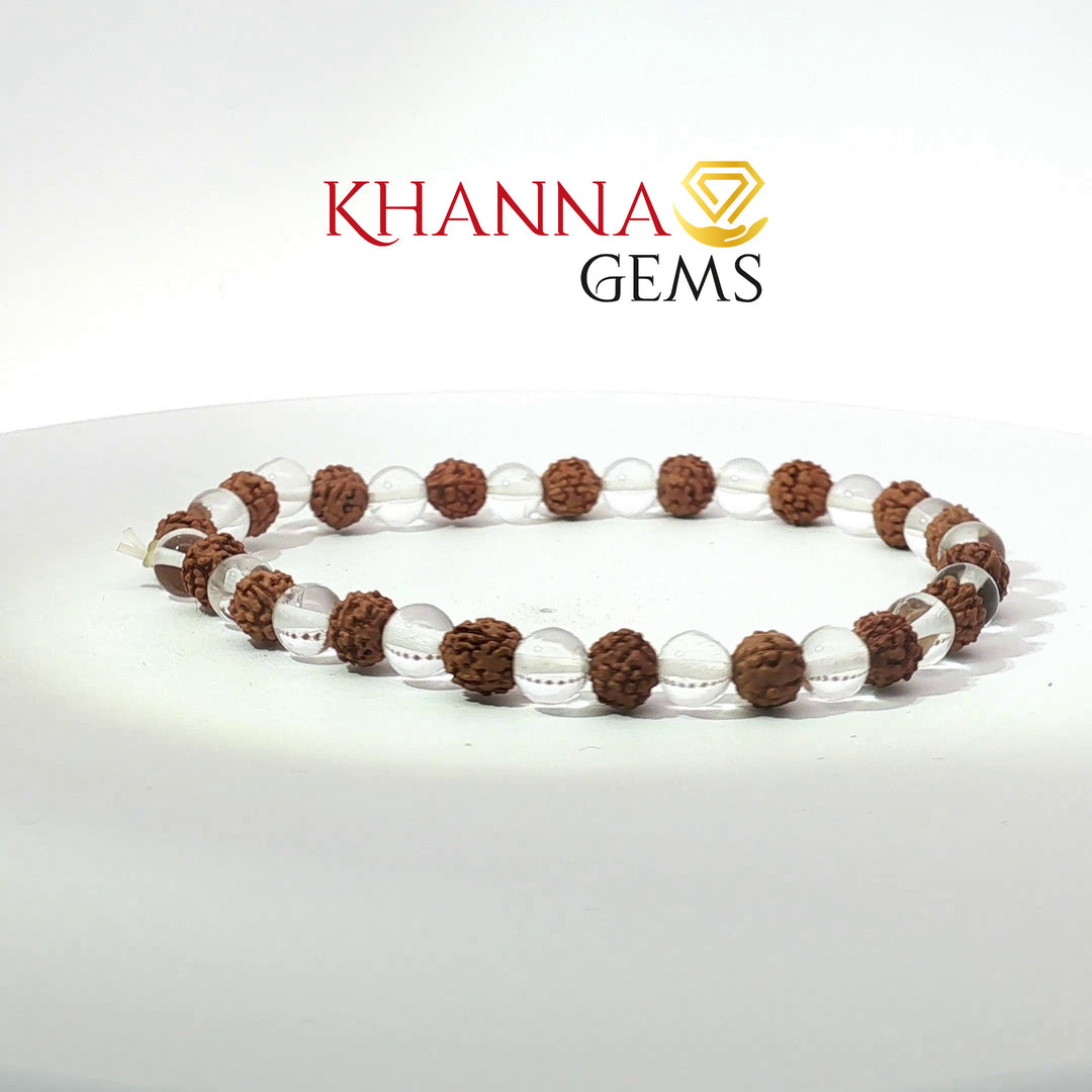 Natural Rudraksha Sphatik Bracelet