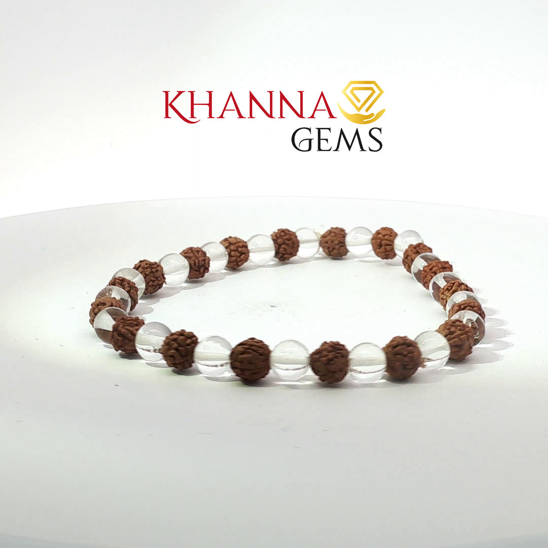 Natural Rudraksha Sphatik Bracelet