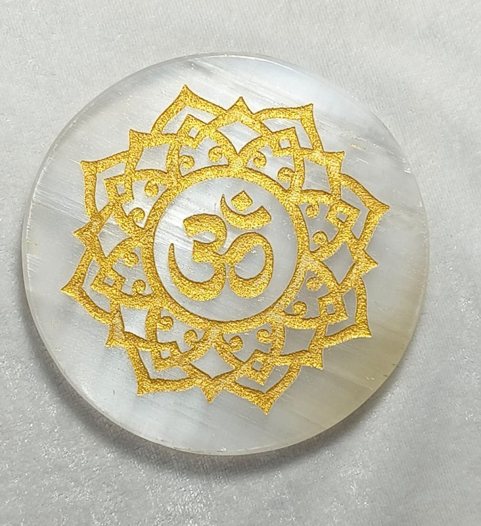 SELENITE CHARGING ROUND PLATE  OM 12