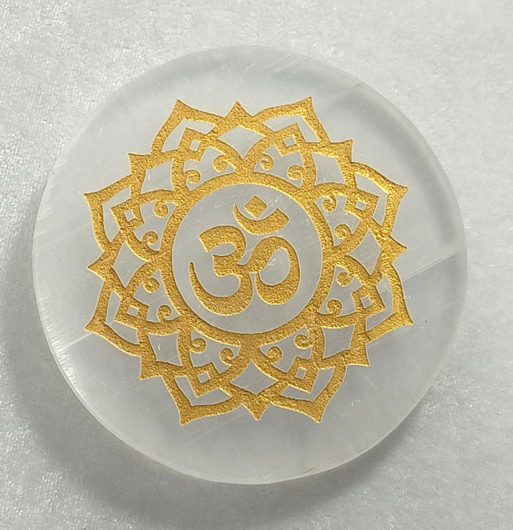 SELENITE CHARGING ROUND PLATE  OM 15