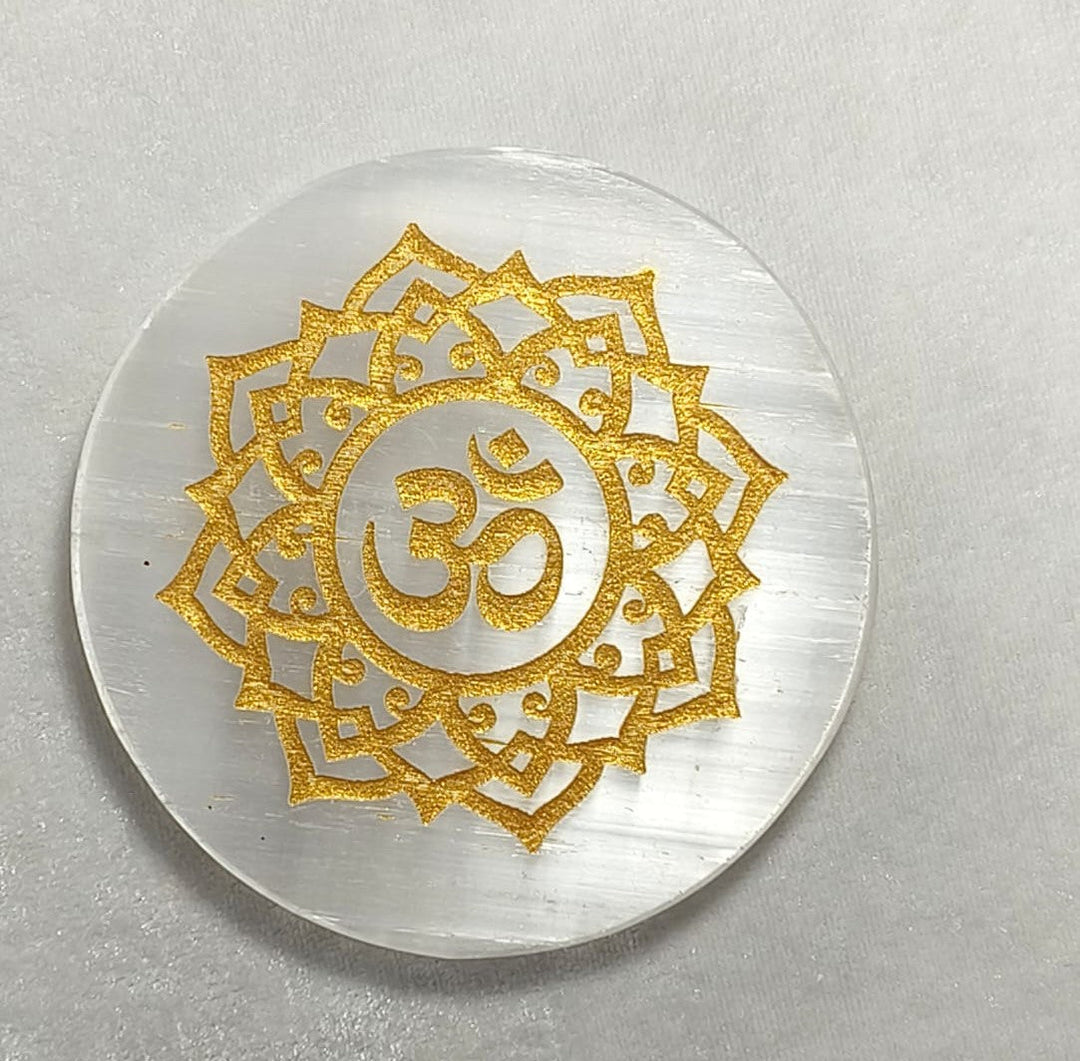 SELENITE CHARGING ROUND PLATE  OM 9