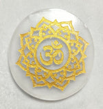 Load image into Gallery viewer, SELENITE CRYSTAL OM PLATE
